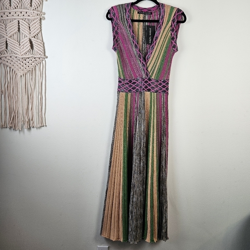 Colorful Striped Midi Dress